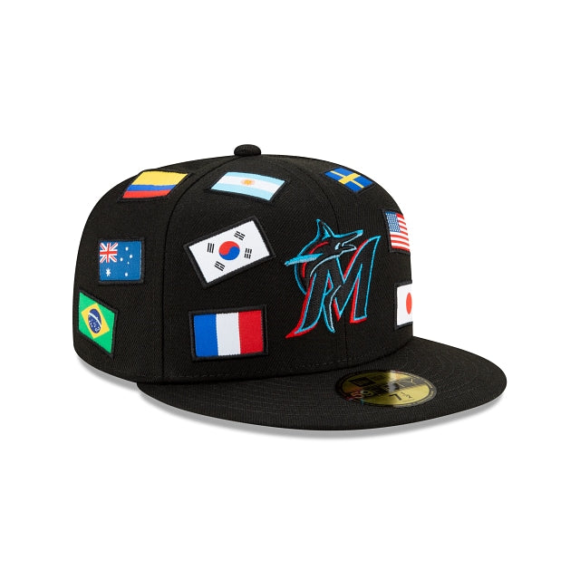 New Era Miami Marlins All Over Flag 59FIFTY Fitted Hat