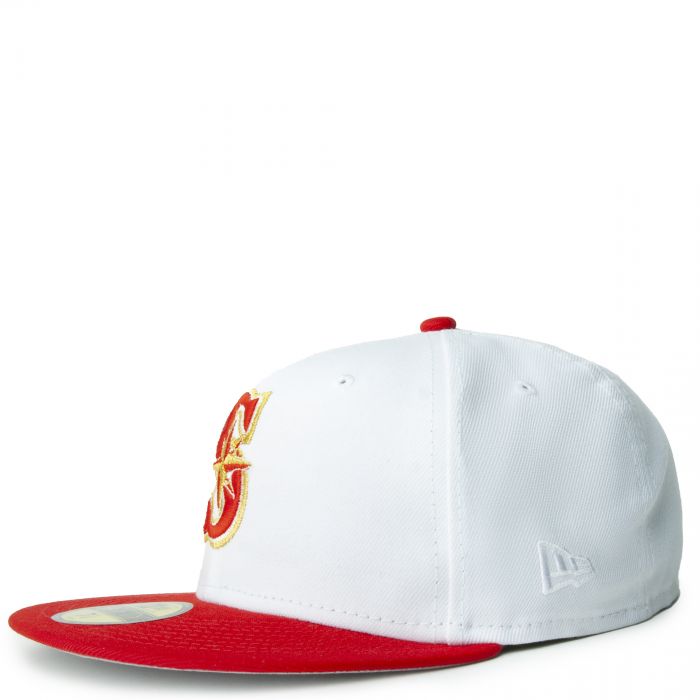 New Era Seattle Mariners White/Red/Gold 2001 All-Star Game 59FIFTY Fitted Cap