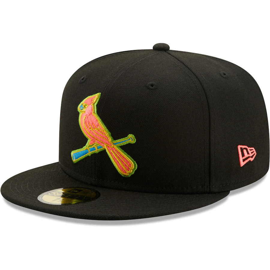 New Era St. Louis Cardinals Black Glow Undervisor 59FIFTY Fitted Hat