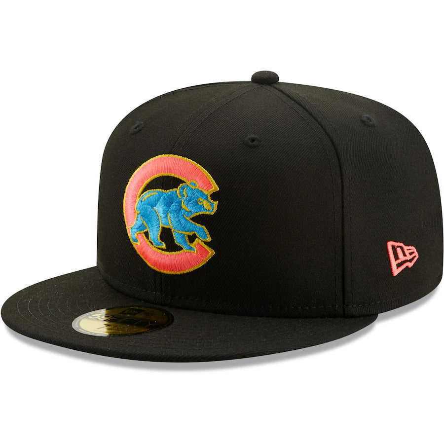 New Era Chicago Cubs Black Glow Undervisor 59FIFTY Fitted Hat