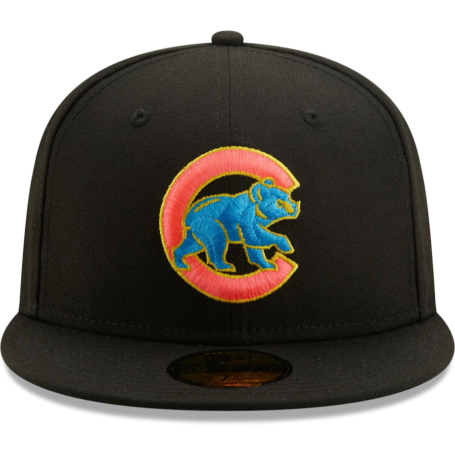 New Era Chicago Cubs Black Glow Undervisor 59FIFTY Fitted Hat