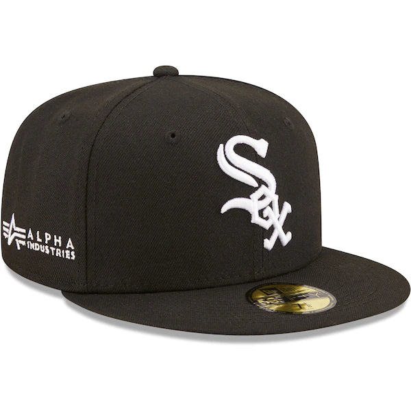 New Era x Alpha Industries Chicago White Sox Black 59FIFTY Fitted Hat