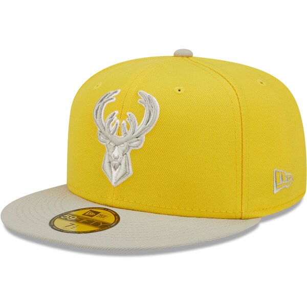 New Era Milwaukee Bucks Color Pack 59FIFTY Fitted Hat - Yellow/Gray