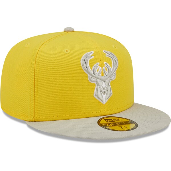 New Era Milwaukee Bucks Color Pack 59FIFTY Fitted Hat - Yellow/Gray