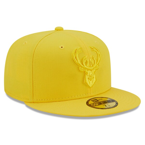 New Era Milwaukee Bucks Color Pack 59FIFTY Fitted Hat - Yellow