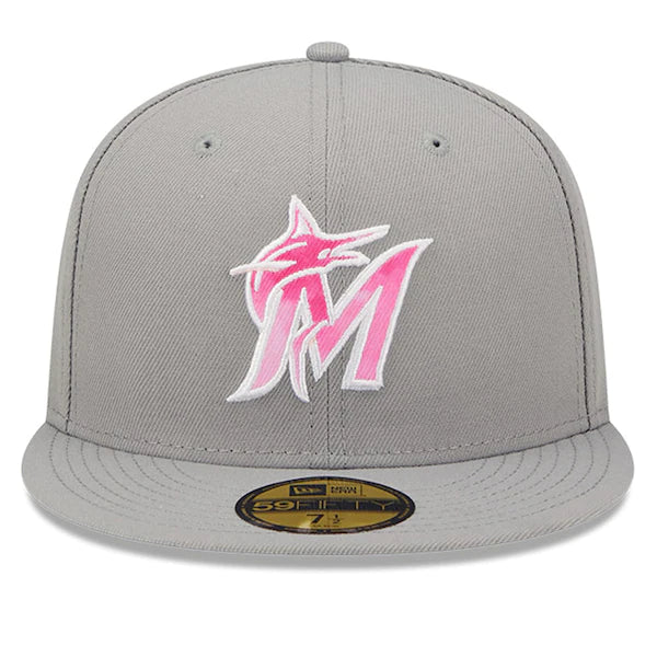 New Era Miami Marlins Gray 2022 Mother's Day On-Field 59FIFTY Fitted Hat