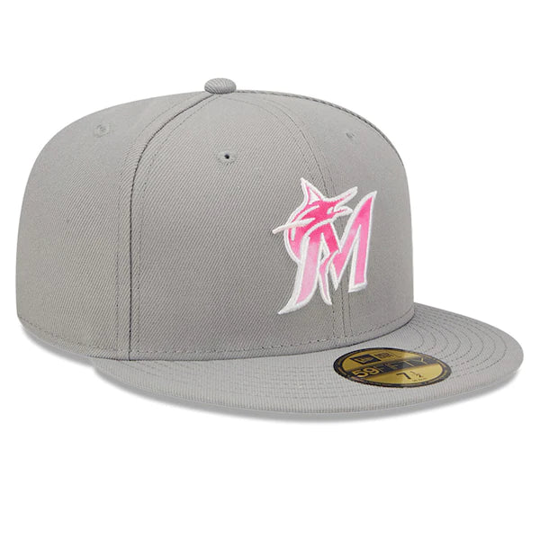 New Era Miami Marlins Gray 2022 Mother's Day On-Field 59FIFTY Fitted Hat