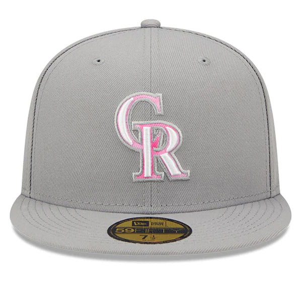 New Era Colorado Rockies Gray 2022 Mother's Day On-Field 59FIFTY Fitted Hat