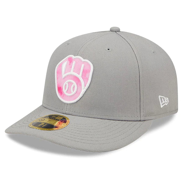 New Era Milwaukee Brewers Gray 2022 Mother's Day On-Field Low Profile 59FIFTY Fitted Hat