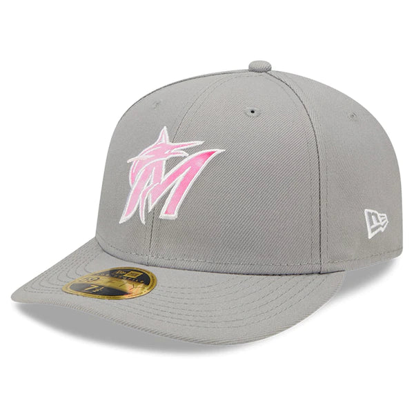 New Era Miami Marlins Gray 2022 Mother's Day On-Field Low Profile 59FIFTY Fitted Hat