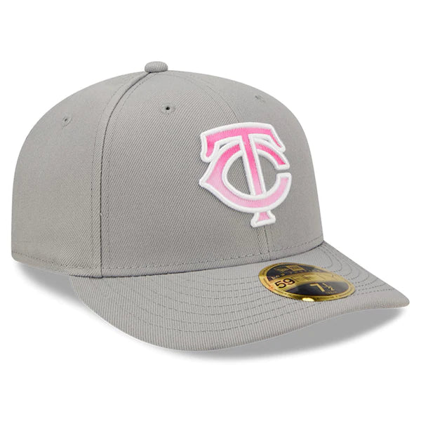 New Era Minnesota Twins Gray 2022 Mother's Day On-Field Low Profile 59FIFTY Fitted Hat