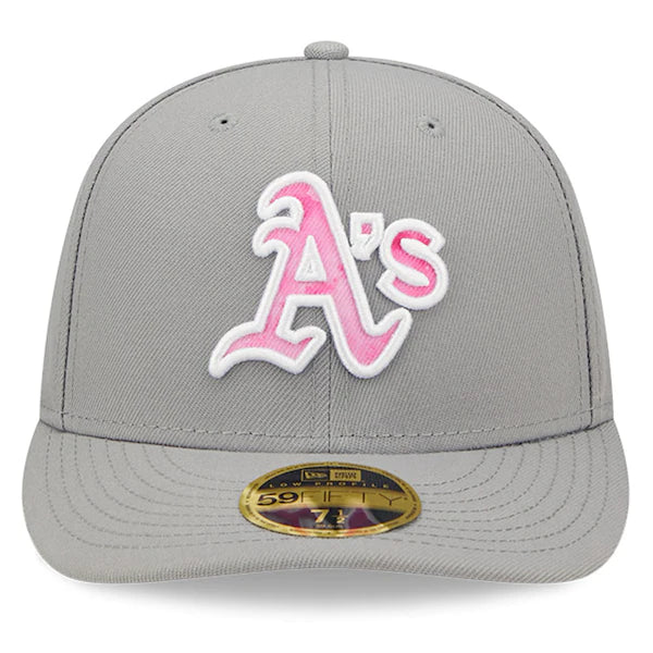 New Era Oakland Athletics Gray 2022 Mother's Day On-Field Low Profile 59FIFTY Fitted Hat