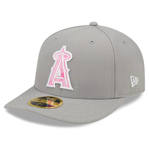 New Era Los Angeles Angels Gray 2022 Mother's Day On-Field Low Profile 59FIFTY Fitted Hat