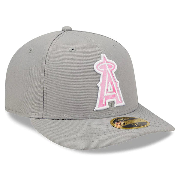 New Era Los Angeles Angels Gray 2022 Mother's Day On-Field Low Profile 59FIFTY Fitted Hat