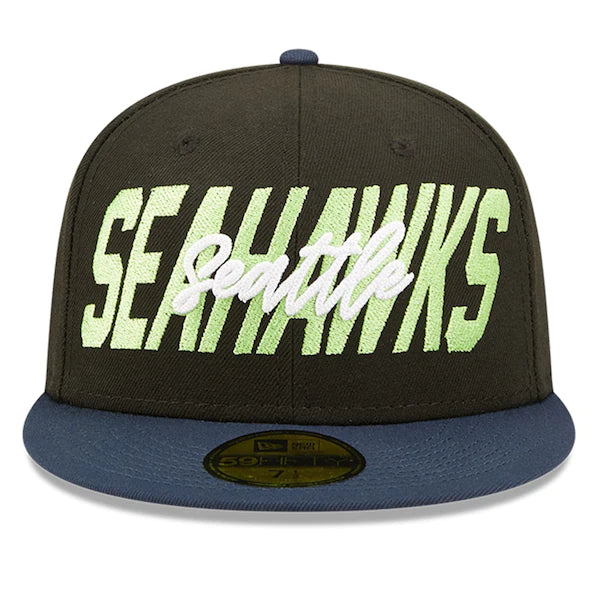 New Era Seattle Seahawks  Black/Navy 2022 NFL Draft On Stage 59FIFTY Fitted Hat