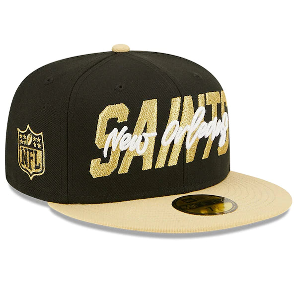 New Era New Orleans Saints  Black/Gold 2022 NFL Draft On Stage 59FIFTY Fitted Hat