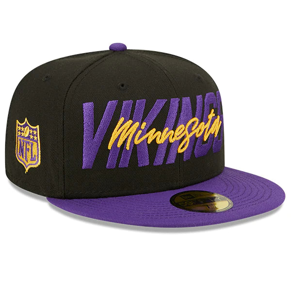 New Era Minnesota Vikings  Black/Purple 2022 NFL Draft On Stage 59FIFTY Fitted Hat