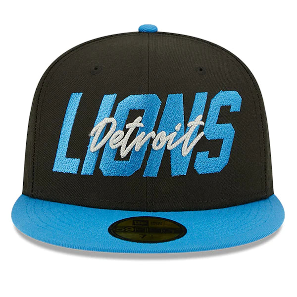 New Era Detroit Lions  Black/Blue 2022 NFL Draft On Stage 59FIFTY Fitted Hat