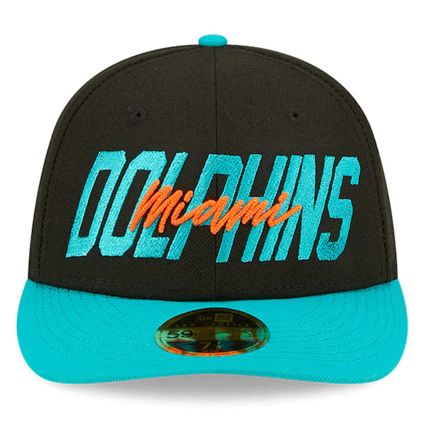 New Era Miami Dolphins  Black/Aqua 2022 NFL Draft Low Profile 59FIFTY Fitted Hat