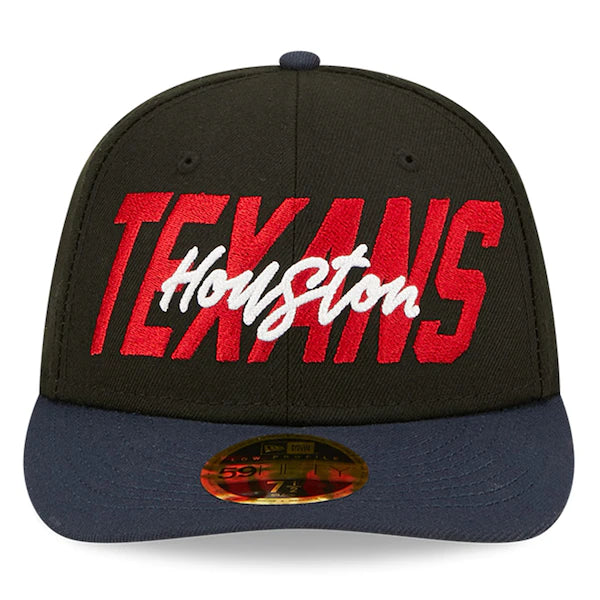 New Era Houston Texans  Black/Navy 2022 NFL Draft Low Profile 59FIFTY Fitted Hat