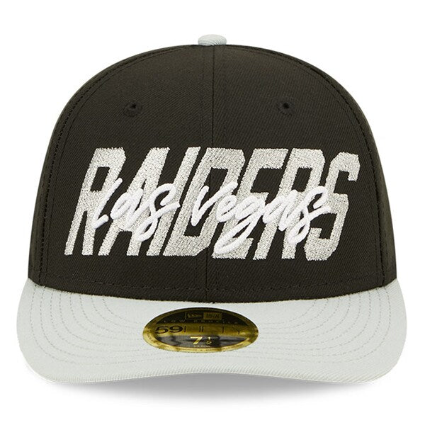 New Era Las Vegas Raiders  Black/Gray 2022 NFL Draft Low Profile 59FIFTY Fitted Hat