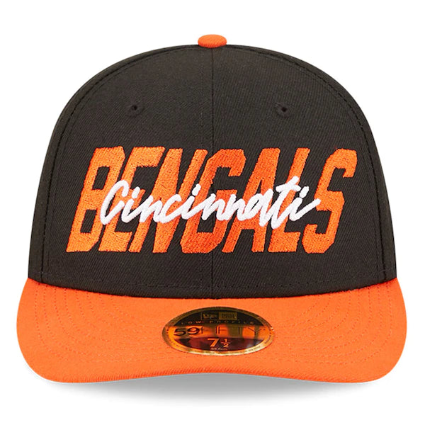 New Era Cincinnati Bengals  Black/Orange 2022 NFL Draft Low Profile 59FIFTY Fitted Hat