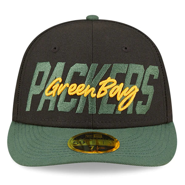 New Era Green Bay Packers  Black/Green 2022 NFL Draft Low Profile 59FIFTY Fitted Hat