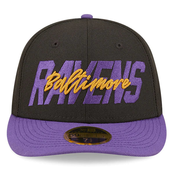 New Era Baltimore Ravens  Black/Purple 2022 NFL Draft Low Profile 59FIFTY Fitted Hat