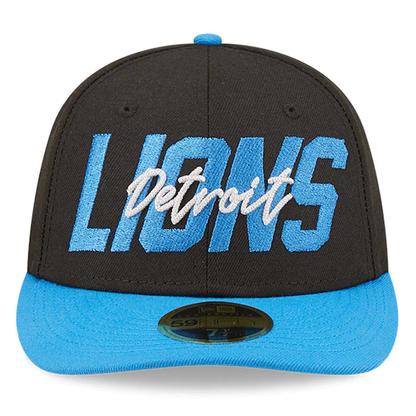 New Era Detroit Lions  Black/Blue 2022 NFL Draft Low Profile 59FIFTY Fitted Hat