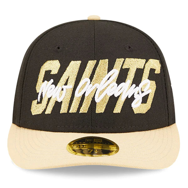 New Era New Orleans Saints  Black/Gold 2022 NFL Draft Low Profile 59FIFTY Fitted Hat