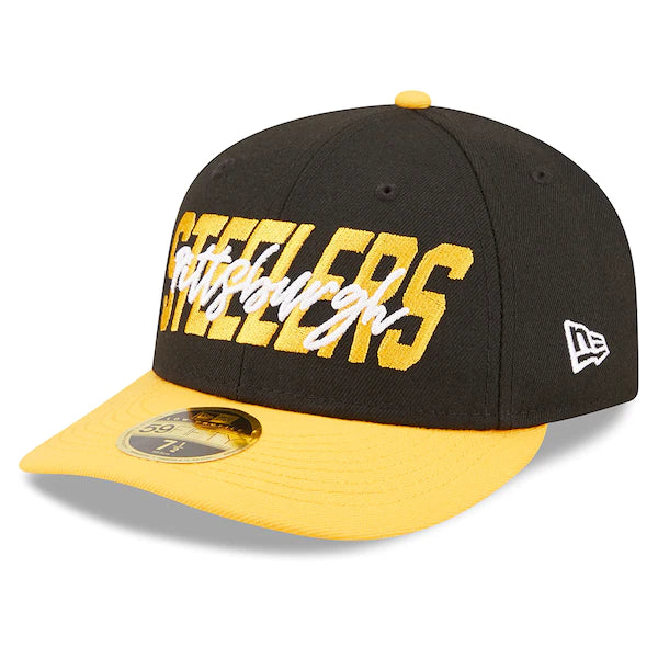 New Era Pittsburgh Steelers  Black/Gold 2022 NFL Draft Low Profile 59FIFTY Fitted Hat