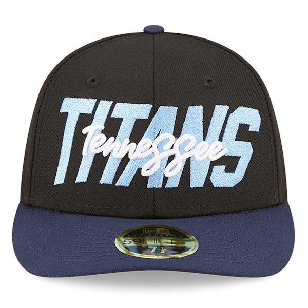 New Era Tennessee Titans  Black/Navy 2022 NFL Draft Low Profile 59FIFTY Fitted Hat