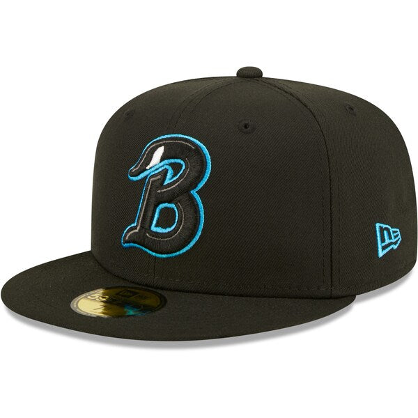 New Era Beloit Sky Carp Black Game Authentic Collection 59FIFTY Fitted Hat