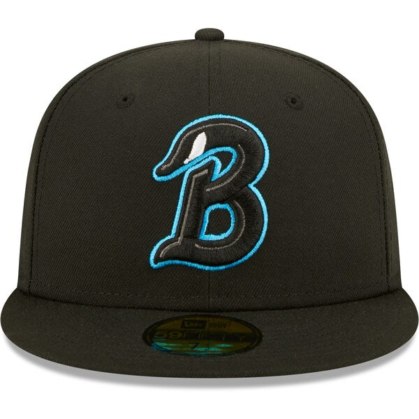 New Era Beloit Sky Carp Black Game Authentic Collection 59FIFTY Fitted Hat