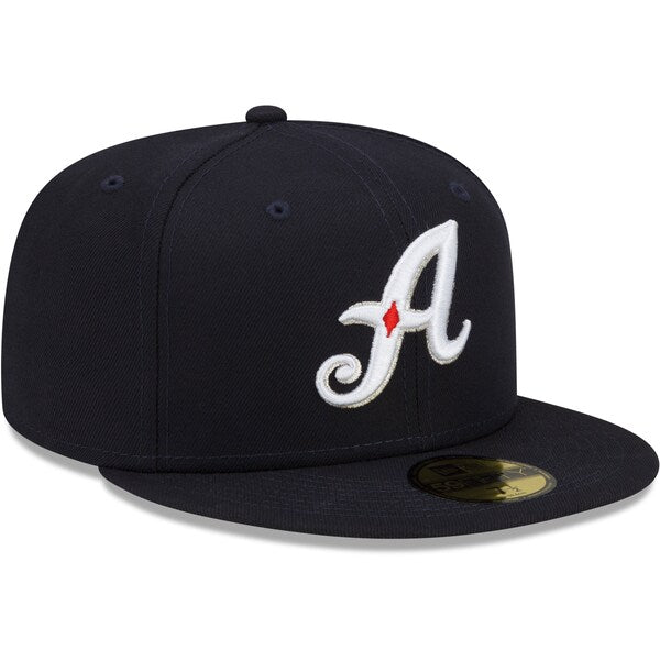 Script Reno Hat New Era Reno Aces Navy Authentic Collection 59FIFTY Fitted Hat