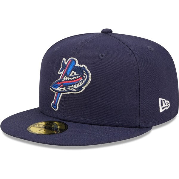 New Era Pensacola Blue Wahoos Navy Blue 59FIFTY Fitted Hat