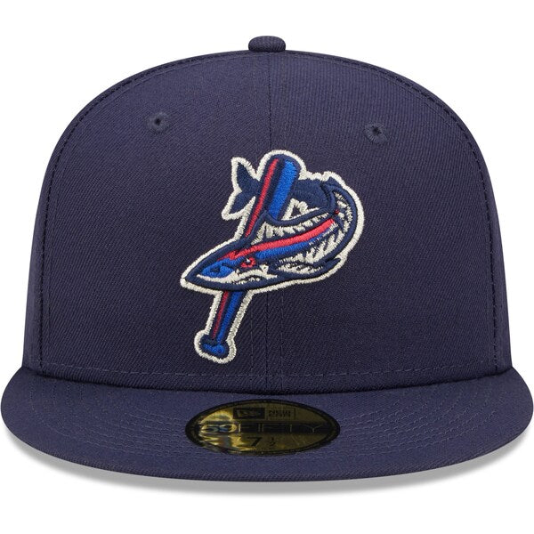 New Era Pensacola Blue Wahoos Navy Blue 59FIFTY Fitted Hat