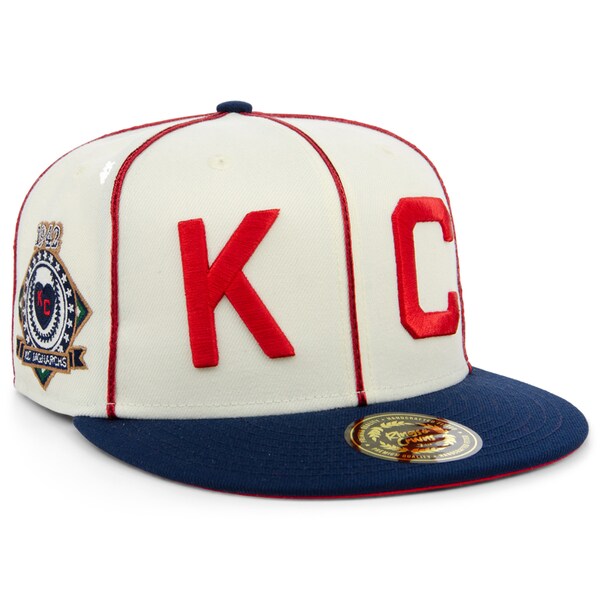 Rings & Crwns  Kansas City Monarchs Team Fitted Hat - Cream/Navy