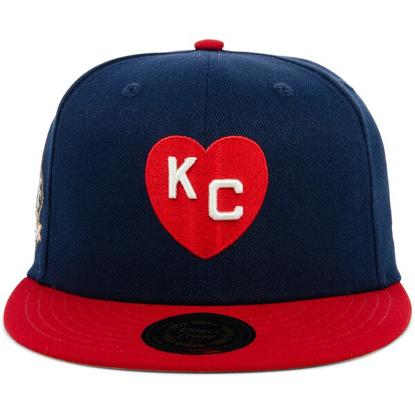 Rings & Crwns  Kansas City Monarchs Team Fitted Hat - Navy/Red