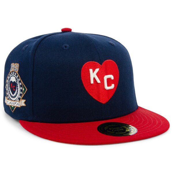 Rings & Crwns  Kansas City Monarchs Team Fitted Hat - Navy/Red