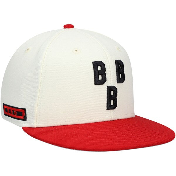 Rings & Crwns  Birmingham Black Barons Team Fitted Hat - Cream/Red