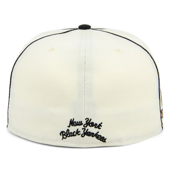 Rings & Crwns  New York Black Yankees Team Fitted Hat - Cream/Black