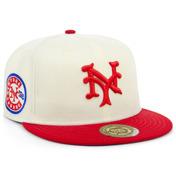 Rings & Crwns  New York Cubans Team Fitted Hat - Cream/Red