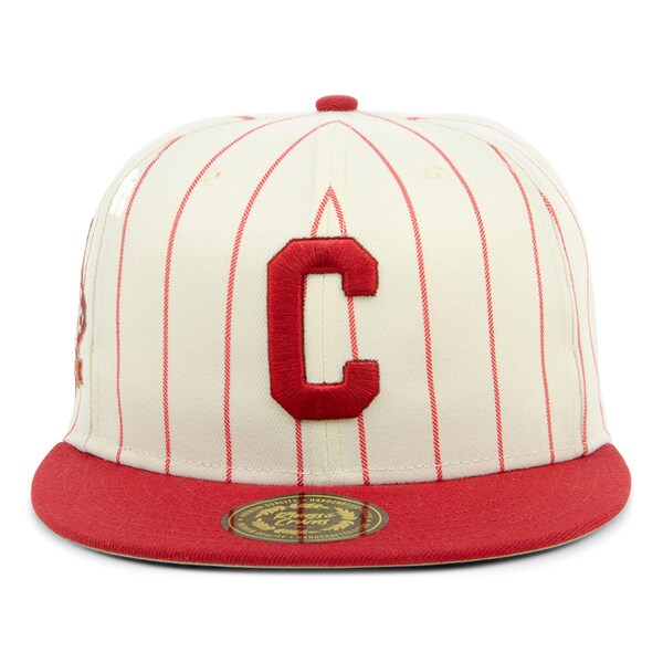 Rings & Crwns  Pittsburgh Crawfords Team Fitted Hat - Cream/Maroon