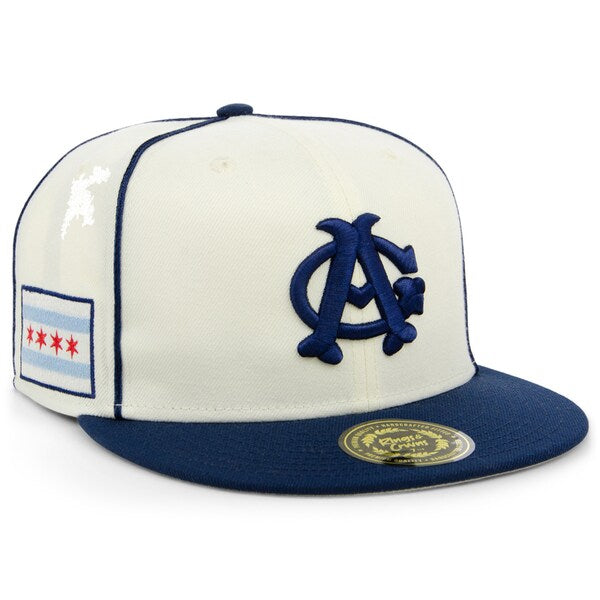 Rings & Crwns  Chicago American Giants Team Fitted Hat - Cream/Navy