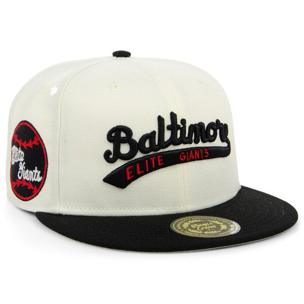 Rings & Crwns  Baltimore Elite Giants Team Fitted Hat - Cream/Black