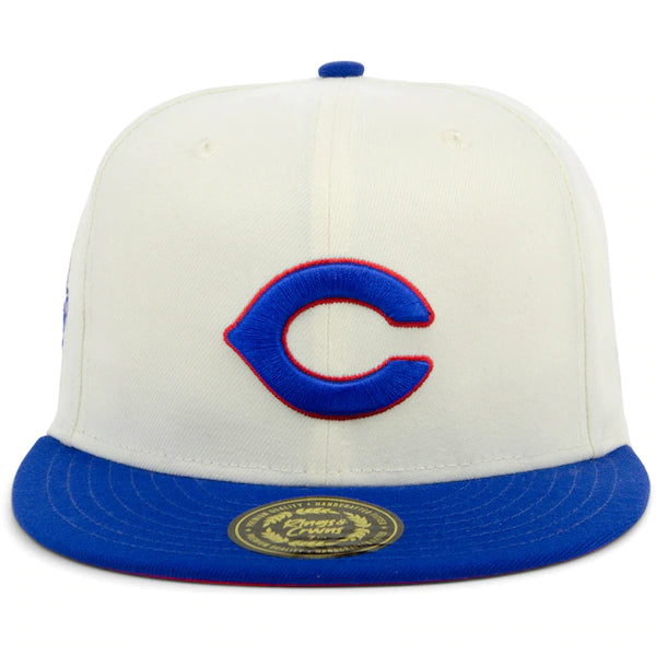 Rings & Crwns  Indianapolis Clowns Team Fitted Hat - Cream/Royal