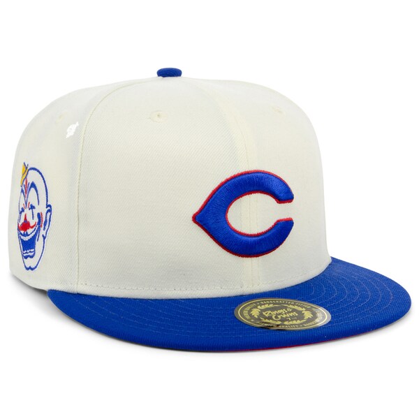 Rings & Crwns  Indianapolis Clowns Team Fitted Hat - Cream/Royal