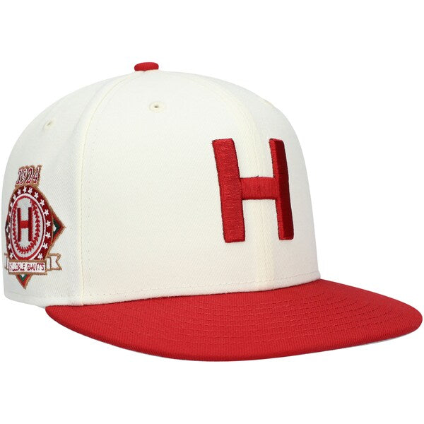 Rings & Crwns  Hilldale Club Team Fitted Hat - Cream/Maroon