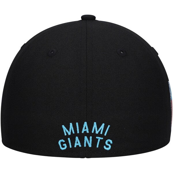 Rings & Crwns  Miami Giants Team Fitted Hat - Black